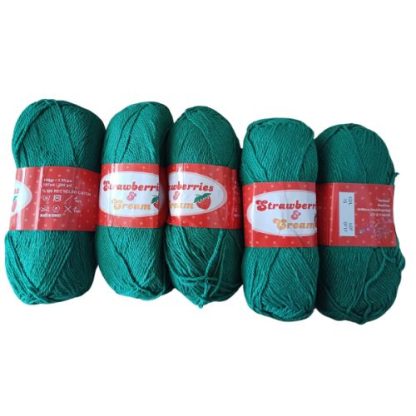 Kismet Yarns Strawberries & Cream - Colour 15 - Green (5 x 100 Packet)