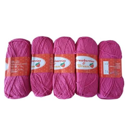 Kismet Yarns Strawberries & Cream - Colour 19 - Fuschia (5 x 100 Packet)