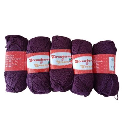 Kismet Yarns Strawberries & Cream - Colour 23 - Grape (5 x 100 Packet)