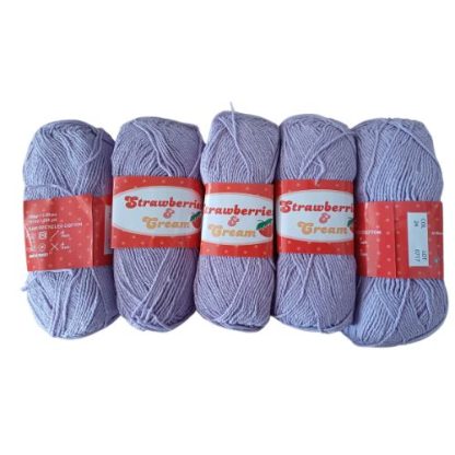 Kismet Yarns Strawberries & Cream - Colour 24 - Lilac (5 x 100 Packet)