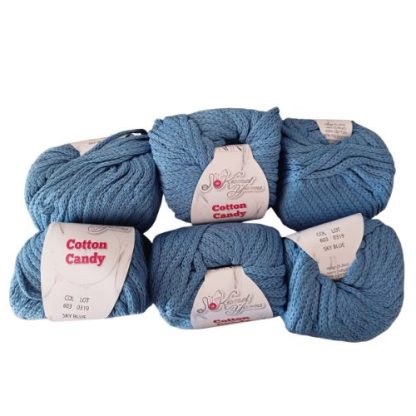 Kismet Yarns Cotton Candy - Colour 603 - Sky Blue (6 x 150 Packet)