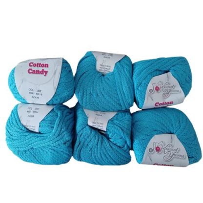 Kismet Yarns Cotton Candy - Colour 606 - Aqua (6 x 150 Packet)