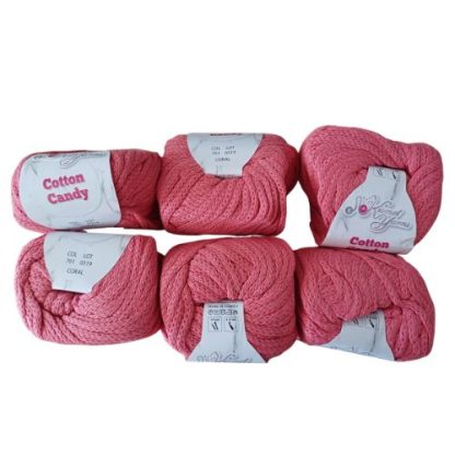 Kismet Yarns Cotton Candy - Colour 701 - Coral (6 x 150 Packet)