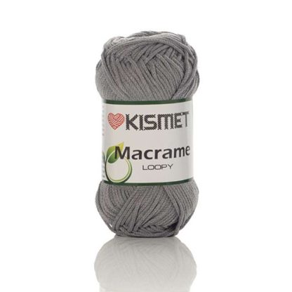 Kismet Yarns Macrame Loopy - Colour 101 - Light Grey