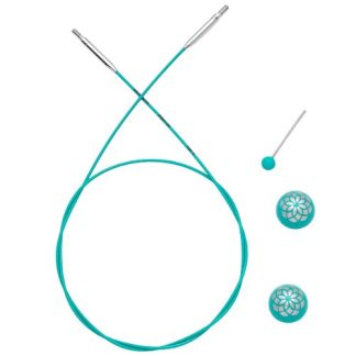 KnitPro Teal Interchangeable Swivel Cable - 20cm to Make 40cm