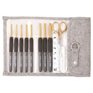 Tulip Etimo Crochet Hook with Cushion Grip Set Premium Gold